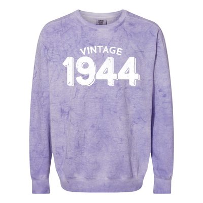 Distressed Vintage 1944 80th Birthday Colorblast Crewneck Sweatshirt