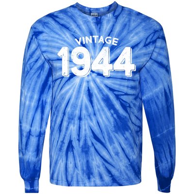 Distressed Vintage 1944 80th Birthday Tie-Dye Long Sleeve Shirt