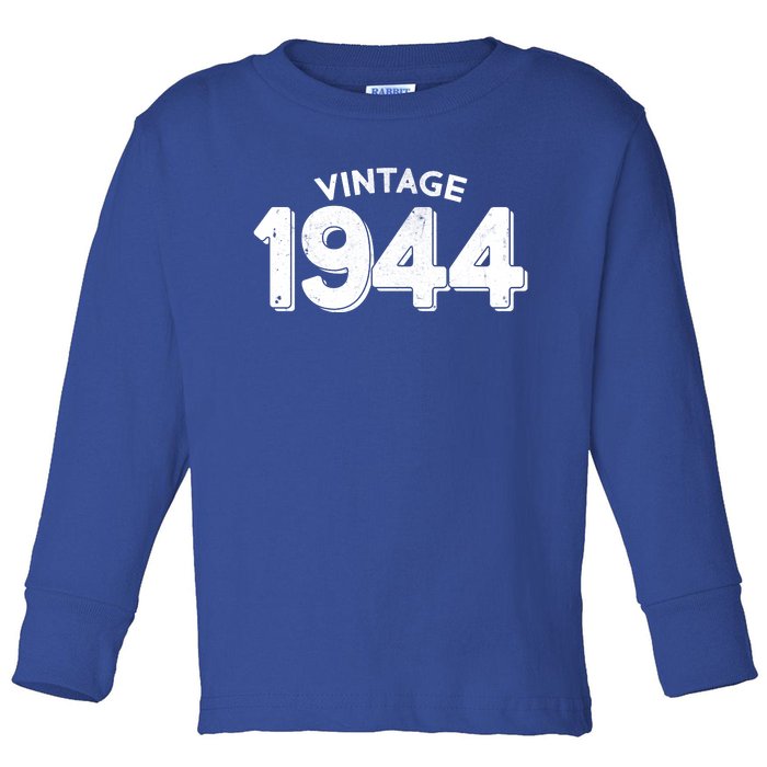 Distressed Vintage 1944 80th Birthday Toddler Long Sleeve Shirt