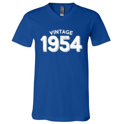 Distressed Vintage 1954 70th Birthday V-Neck T-Shirt