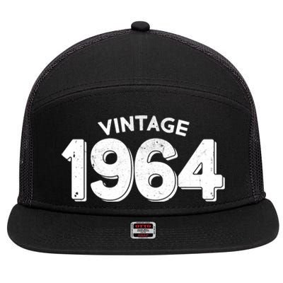 Distressed Vintage 1964 60th Birthday 7 Panel Mesh Trucker Snapback Hat