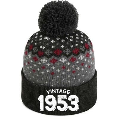 Distressed Vintage 1953 70th Birthday The Baniff Cuffed Pom Beanie