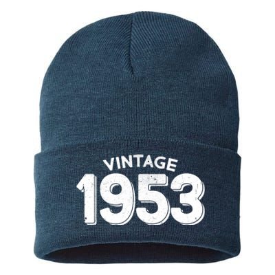 Distressed Vintage 1953 70th Birthday Sustainable Knit Beanie