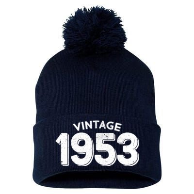 Distressed Vintage 1953 70th Birthday Pom Pom 12in Knit Beanie