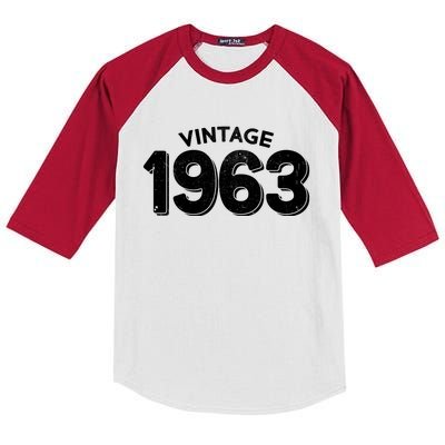 Distressed Vintage 1963 60th Birthday Kids Colorblock Raglan Jersey