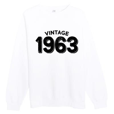 Distressed Vintage 1963 60th Birthday Premium Crewneck Sweatshirt