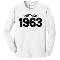 Distressed Vintage 1963 60th Birthday Kids Long Sleeve Shirt