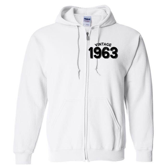 Distressed Vintage 1963 60th Birthday Full Zip Hoodie