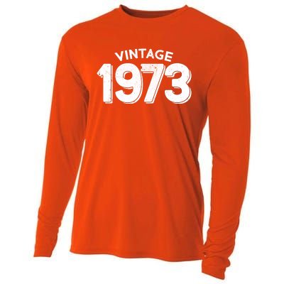 Distressed Vintage 1973 50th Birthday Cooling Performance Long Sleeve Crew