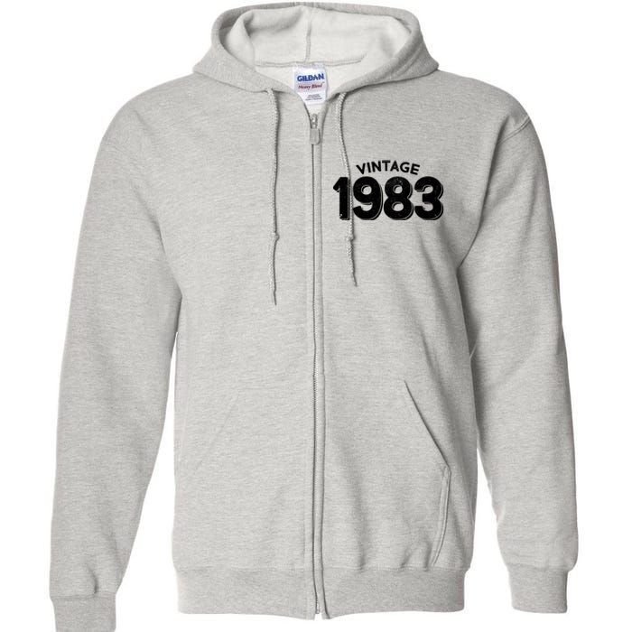 Distressed Vintage 1983 40th Birthday Full Zip Hoodie