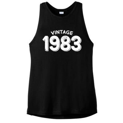 Distressed Vintage 1983 40th Birthday Ladies PosiCharge Tri-Blend Wicking Tank