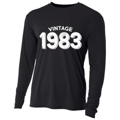 Distressed Vintage 1983 40th Birthday Cooling Performance Long Sleeve Crew