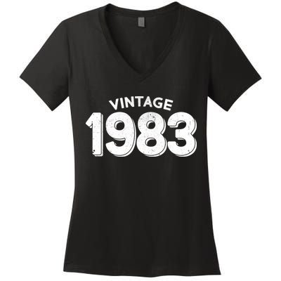 Distressed Vintage 1983 40th Birthday Women's V-Neck T-Shirt