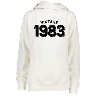 Distressed Vintage 1983 40th Birthday Womens Funnel Neck Pullover Hood