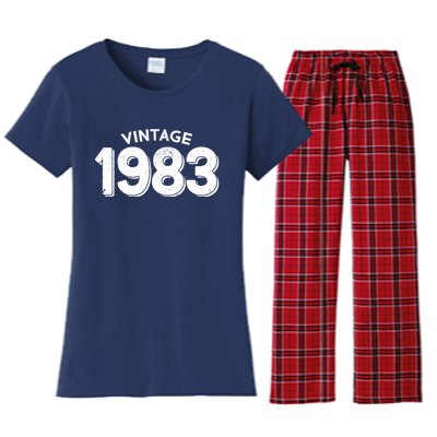 Distressed Vintage 1983 40th Birthday Women's Flannel Pajama Set