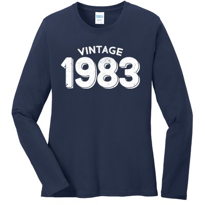 Distressed Vintage 1983 40th Birthday Ladies Long Sleeve Shirt