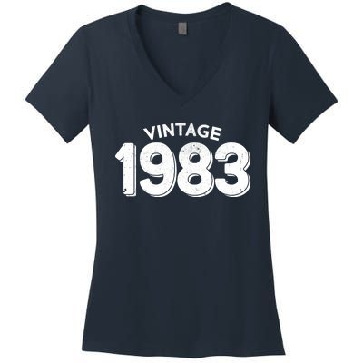 Distressed Vintage 1983 40th Birthday Women's V-Neck T-Shirt