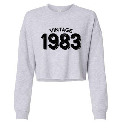 Distressed Vintage 1983 40th Birthday Cropped Pullover Crew