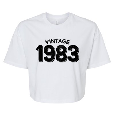 Distressed Vintage 1983 40th Birthday Bella+Canvas Jersey Crop Tee