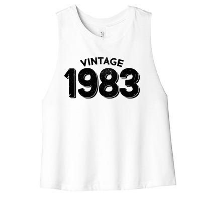 Distressed Vintage 1983 40th Birthday Women's Racerback Cropped Tank