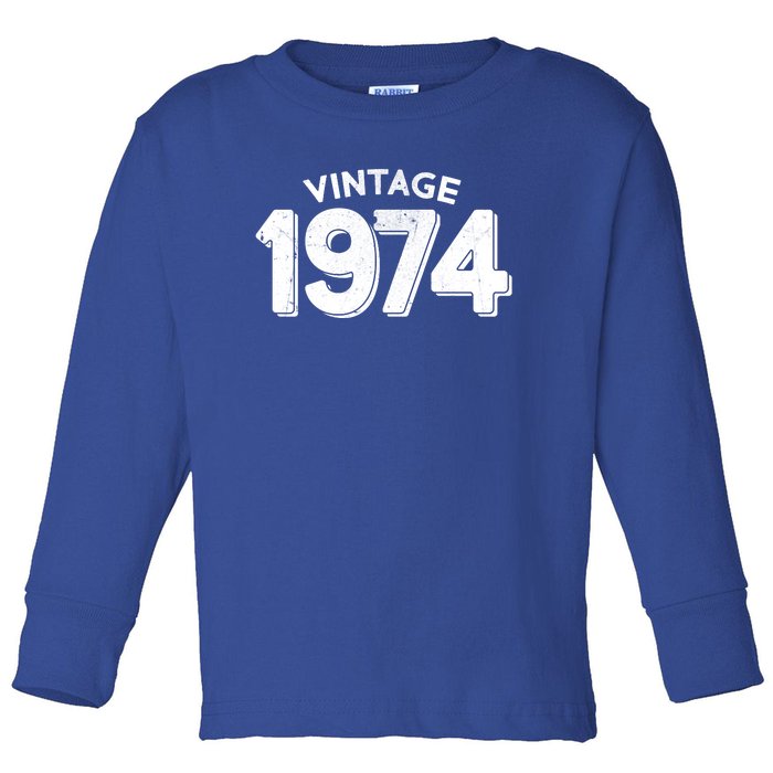 Distressed Vintage 1974 50th Birthday Toddler Long Sleeve Shirt