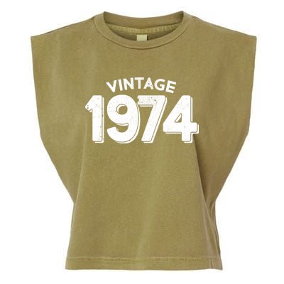 Distressed Vintage 1974 50th Birthday Garment-Dyed Women's Muscle Tee