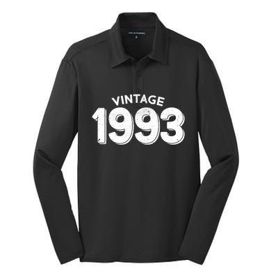 Distressed Vintage 1993 30th Birthday Silk Touch Performance Long Sleeve Polo