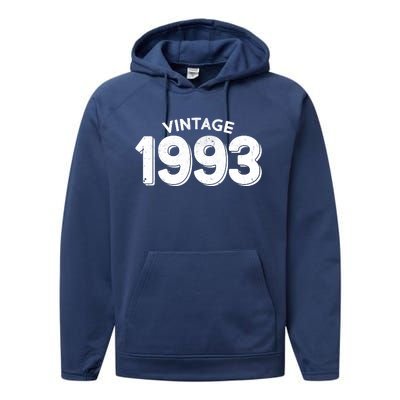 Distressed Vintage 1993 30th Birthday Performance Fleece Hoodie