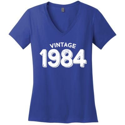 Distressed Vintage 1984 40th Birthday Women's V-Neck T-Shirt