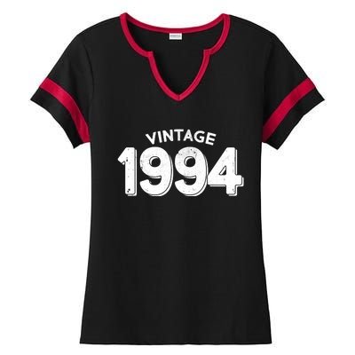 Distressed Vintage 1994 30th Birthday Ladies Halftime Notch Neck Tee