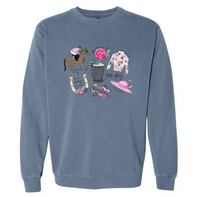 Derby Vibes 150th Horse Racing Ky Derby Day Garment-Dyed Sweatshirt