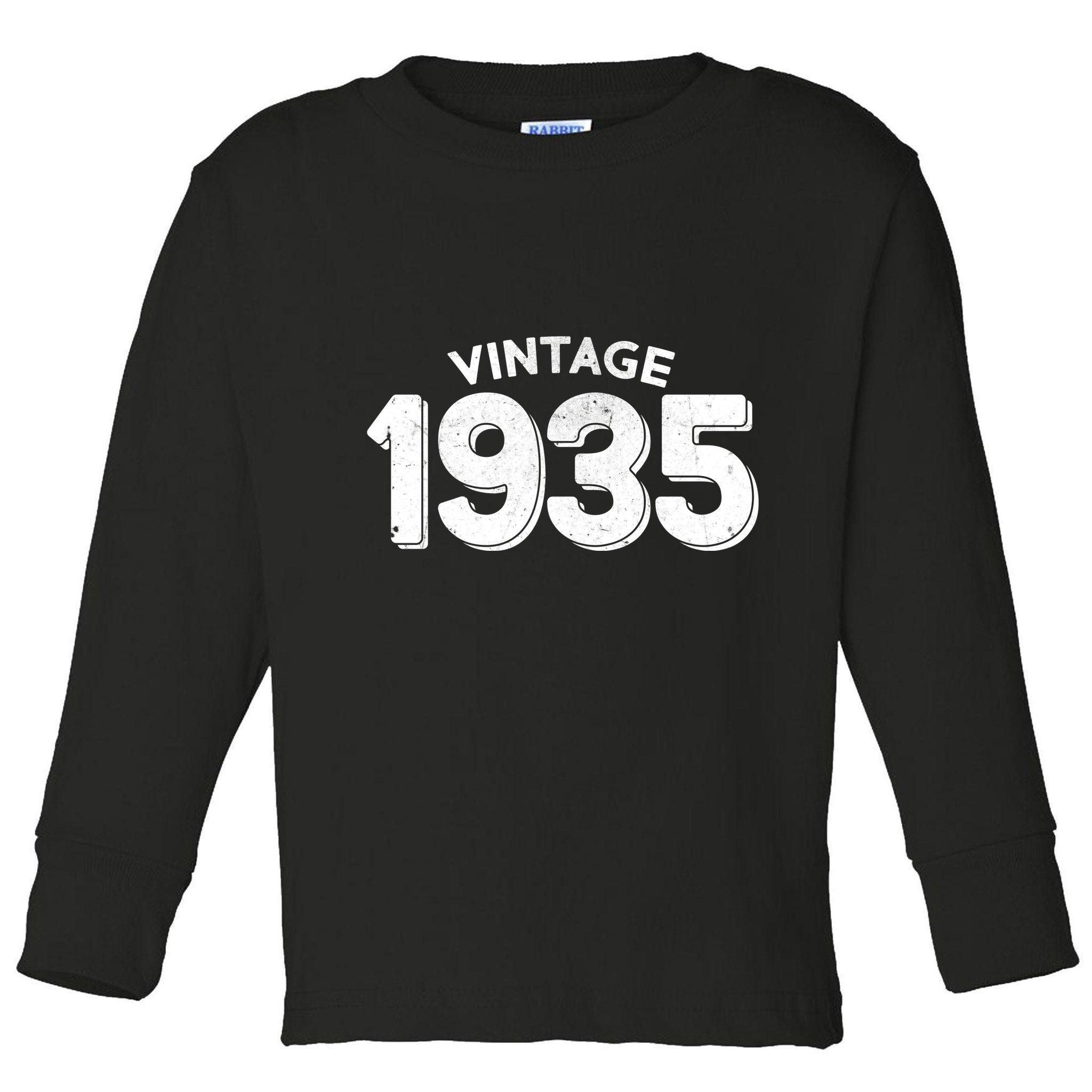 Distressed Vintage 1935 90th Birthday Toddler Long Sleeve Shirt