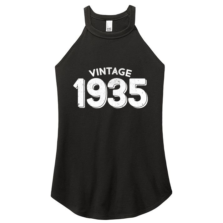 Distressed Vintage 1935 90th Birthday Women's Perfect Tri Rocker Tank