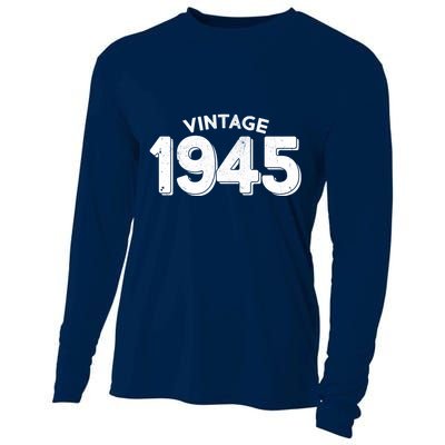 Distressed Vintage 1945 80th Birthday Cooling Performance Long Sleeve Crew