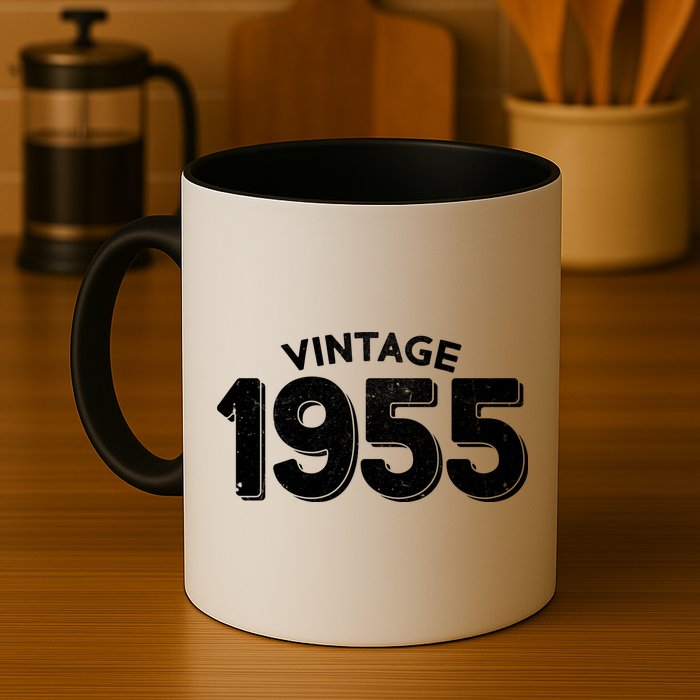 Distressed Vintage 1955 70th Birthday Mug