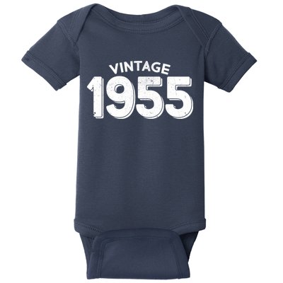 Distressed Vintage 1955 70th Birthday Baby Bodysuit