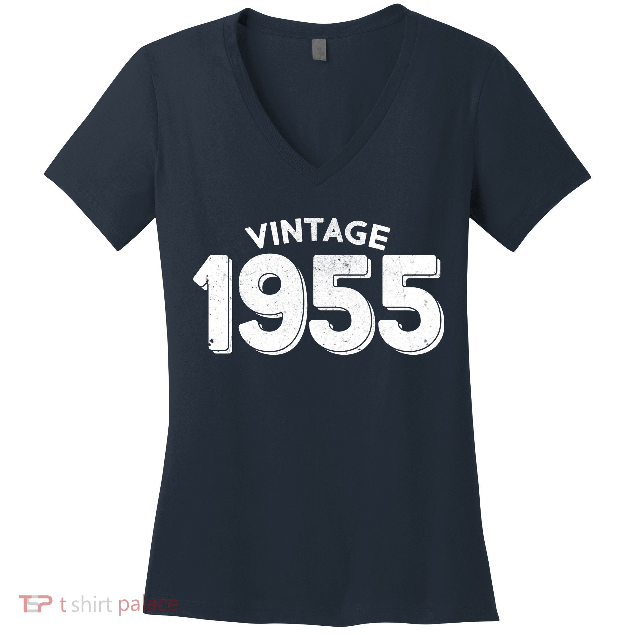 Distressed Vintage 1955 70th Birthday Women's V-Neck T-Shirt