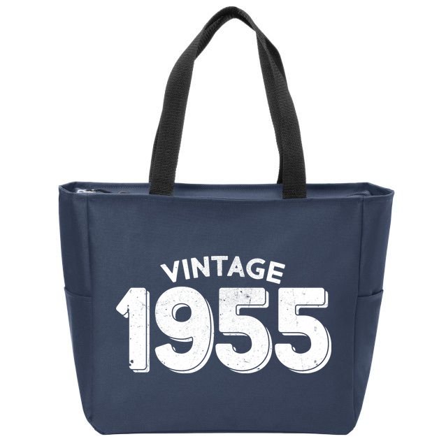 Distressed Vintage 1955 70th Birthday Zip Tote Bag