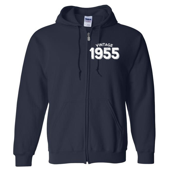 Distressed Vintage 1955 70th Birthday Full Zip Hoodie