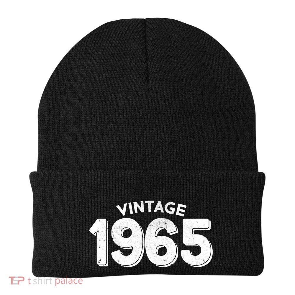 Distressed Vintage 1965 60th Birthday Beanie
