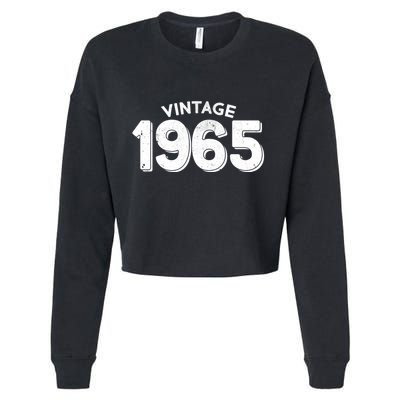 Distressed Vintage 1965 60th Birthday Cropped Pullover Crew