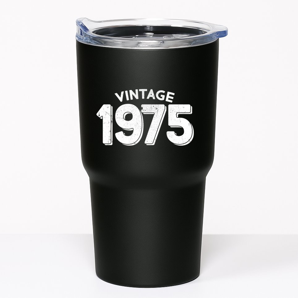 Distressed Vintage 1975 50th Birthday Tumbler