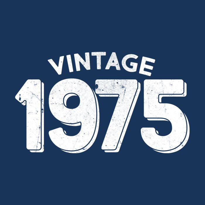 Distressed Vintage 1975 50th Birthday Button