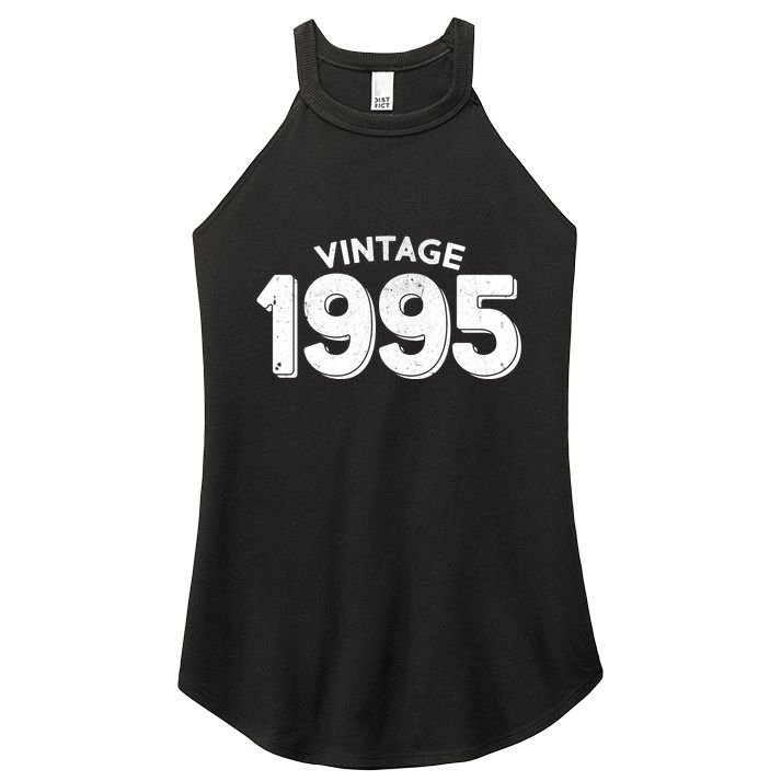 Distressed Vintage 1995 30th Birthday Women's Perfect Tri Rocker Tank