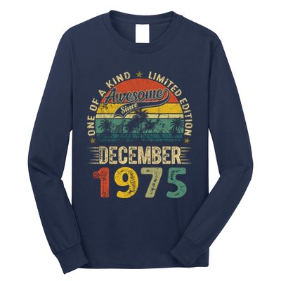 Distressed Vintage 1975 December Limited Edition 49th Bday Long Sleeve Shirt