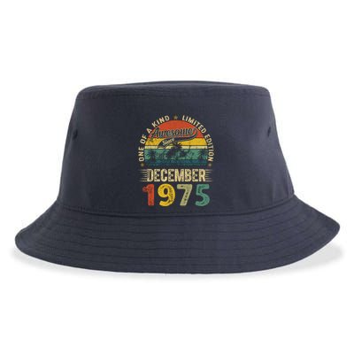 Distressed Vintage 1975 December Limited Edition 49th Bday Sustainable Bucket Hat