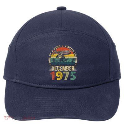 Distressed Vintage 1975 December Limited Edition 49th Bday 7-Panel Snapback Hat