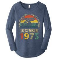 Distressed Vintage 1975 December Limited Edition 49th Bday Women's Perfect Tri Tunic Long Sleeve Shirt