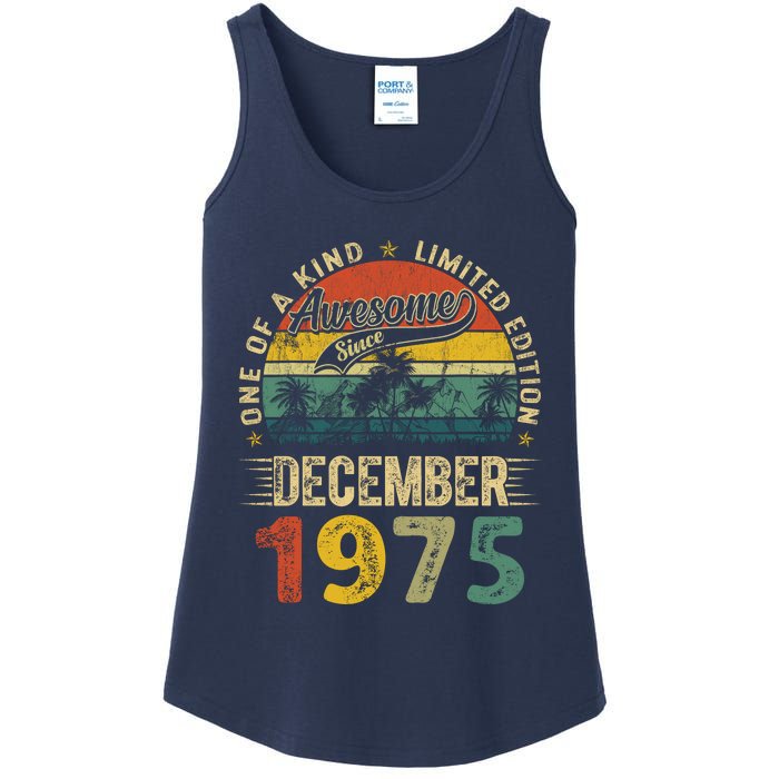 Distressed Vintage 1975 December Limited Edition 49th Bday Ladies Essential Tank