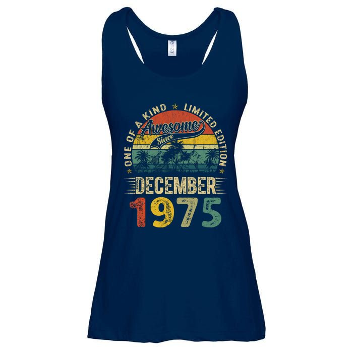 Distressed Vintage 1975 December Limited Edition 49th Bday Ladies Essential Flowy Tank